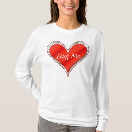 Hug Me Valentines Day Heart Hoodie T_Shirt