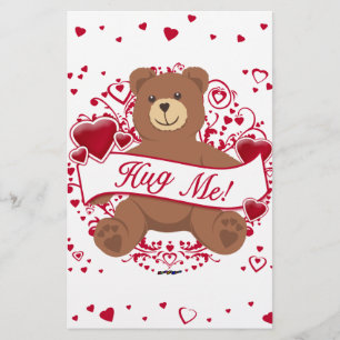 Hug Me! Valentine's Day Teddy Bear Stationery