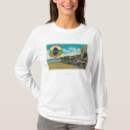 Hug Point at Cannon Beach and Haystack Rock T_Shirt