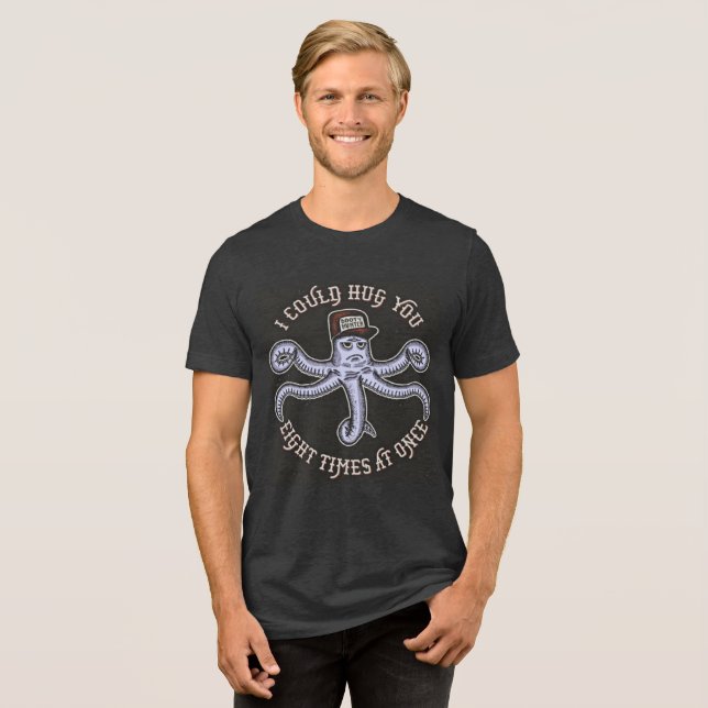 Hug Power: Funny Octopus Retro Tee (Front Full)