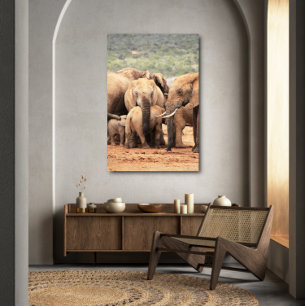 Hug the little elephant canvas framed