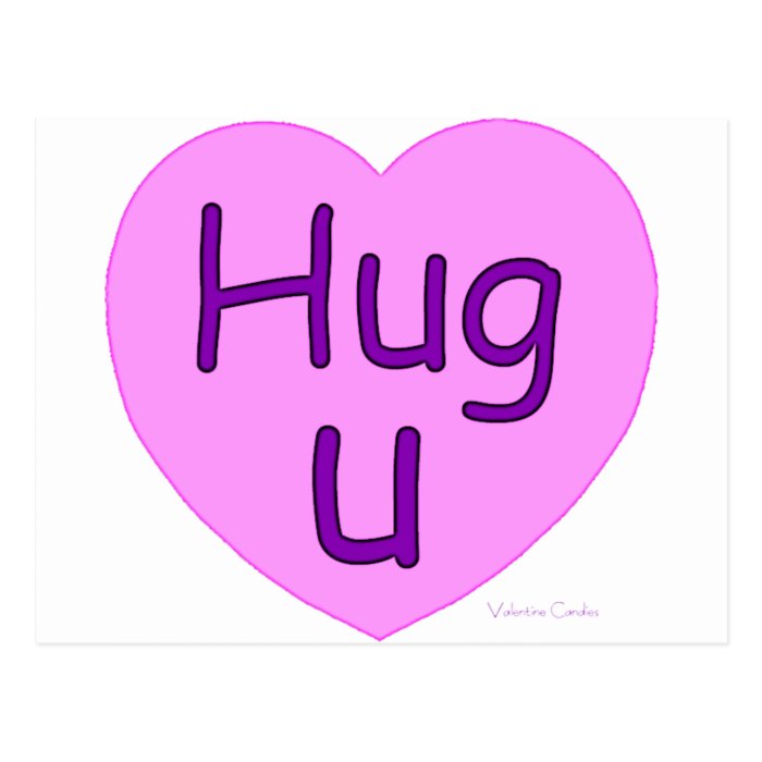 Hug U Pink Heart Post Cards