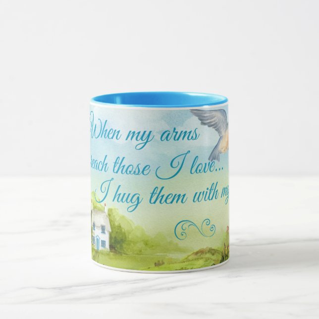 Hug With My Prayers 11 oz Ringer Mug (Center)