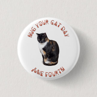Hug Your Cat Day June 4th Button