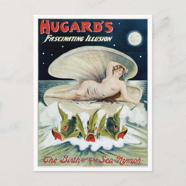 Hugard's ~ Fascinating Illusion Vintage Magic Act Postcard (Front)