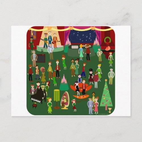 Huge and Happenin Holiday Party Invitation Postcard