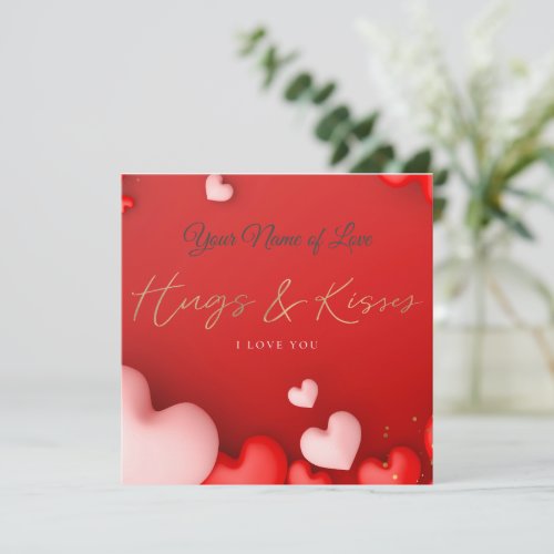 Huge and Kisses Valentine Holiday Card