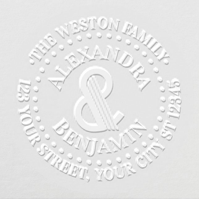 Huge Art Deco Ampersand #1 Family Name Ret Address Embosser (Design)