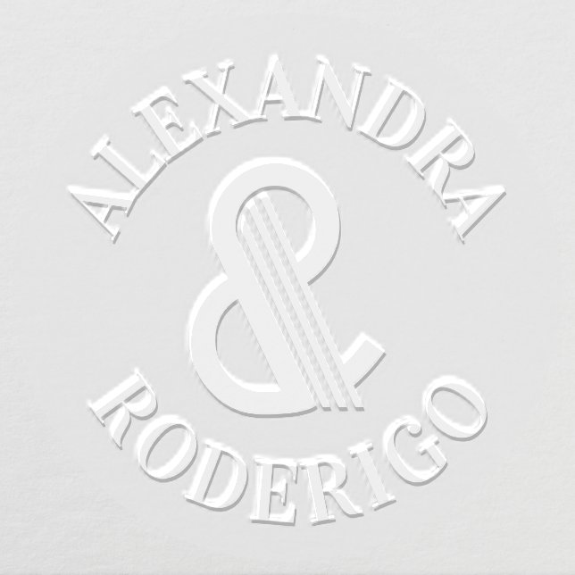 Huge Art Deco Ampersand Couple Wedding Round Names Embosser (Design)