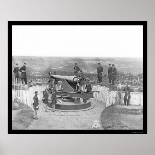 Huge Artillery Gun and Officers in Washington 1865 Poster | Zazzle