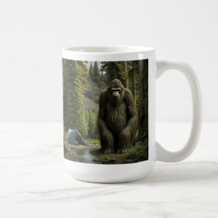 Huge Bigfoot sitting in the Woods Coffee Mug