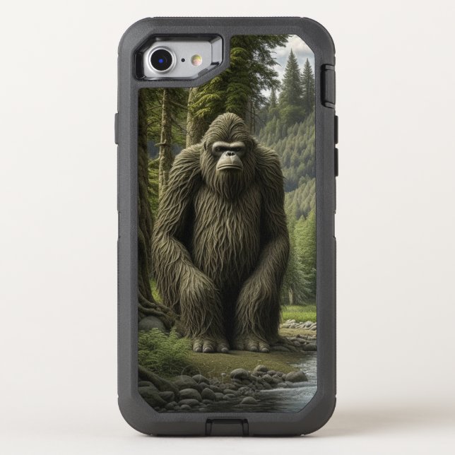 Huge Bigfoot sitting in the Woods Otterbox iPhone Case (Back)