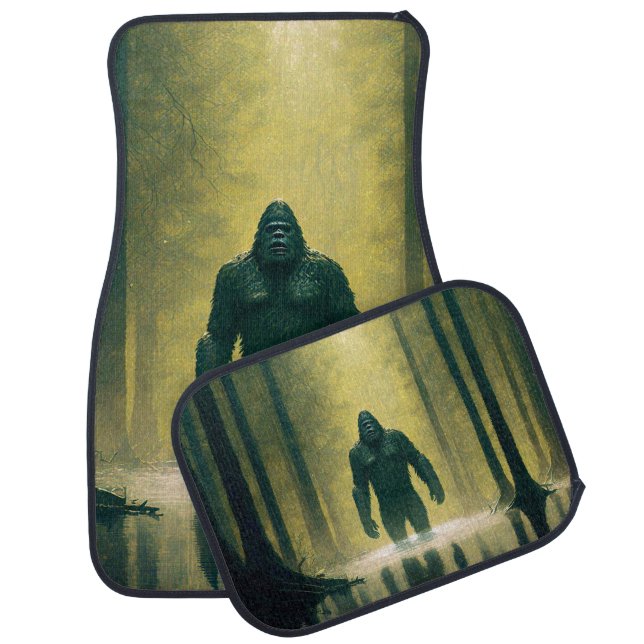 Huge Bigfoot Walks Through Water Truck  Car Floor Mat (Set)