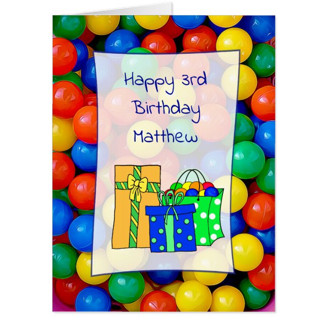 Huge Birthday Card Ball Pit Boy's Birthday Theme (Front)