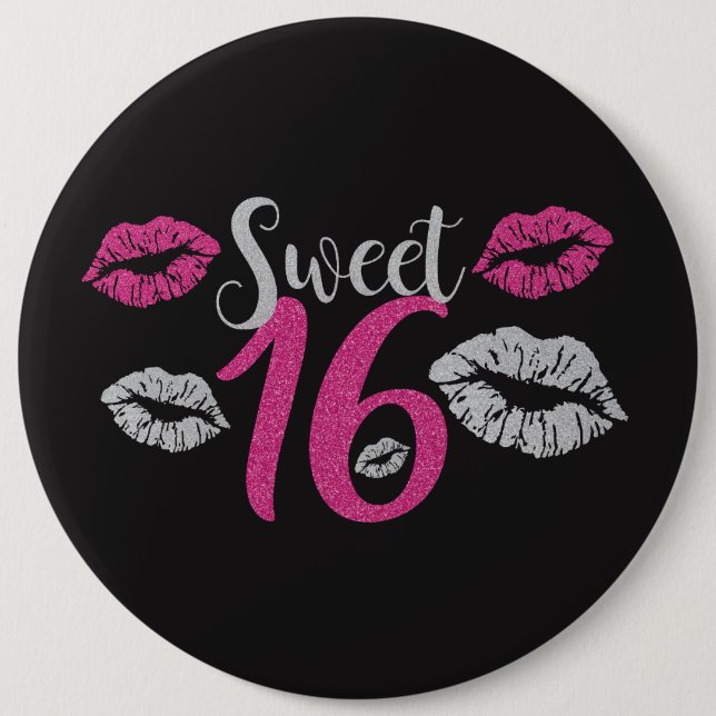 HUGE Birthday Girl Sweet 16 Pinback Button (Front)