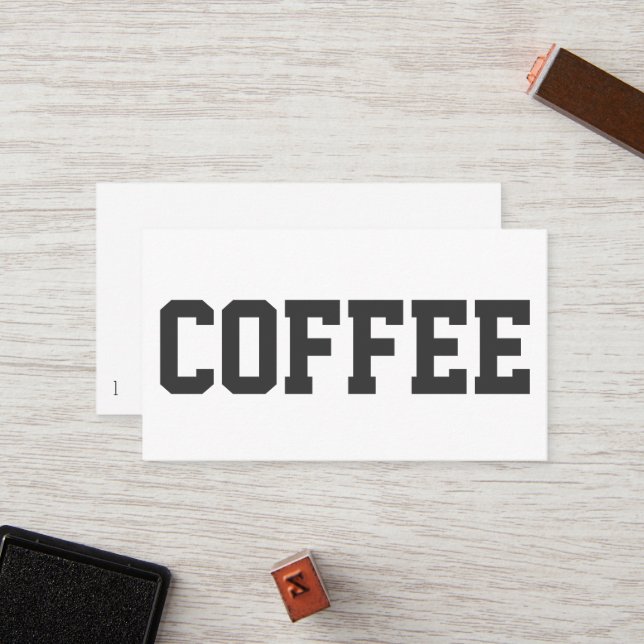 Huge Black Text on White Punch Loyalty Card (Front/Back In Situ)