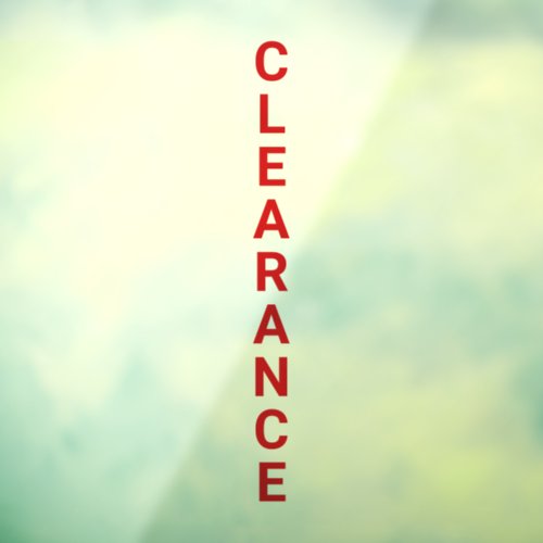 Huge Bold Clearance Retail Store Sale Window Cling