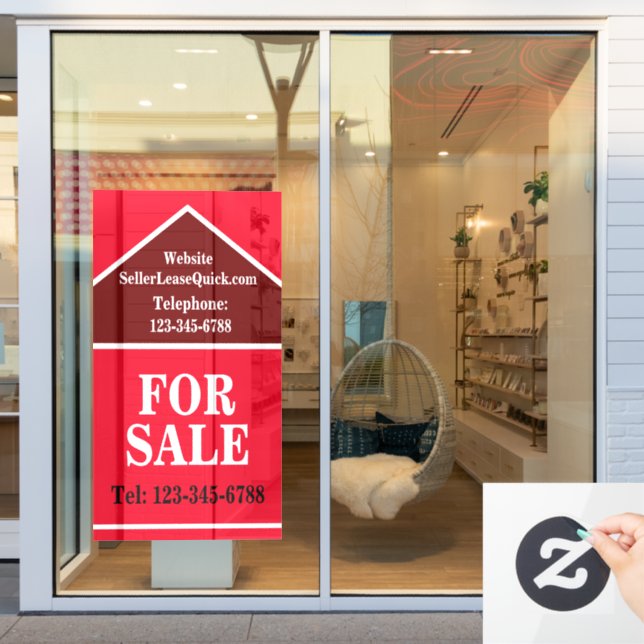 HUGE BOLD FOR SALE Signage Real Estate Window Cling (Store Window)