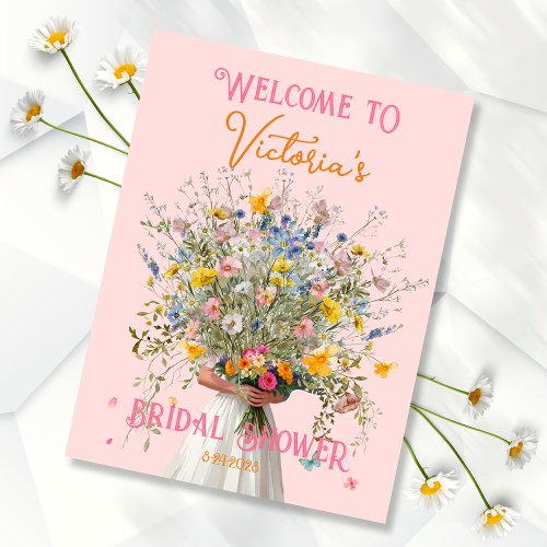 Huge Bouquet Bride Bridal Shower Welcome Sign