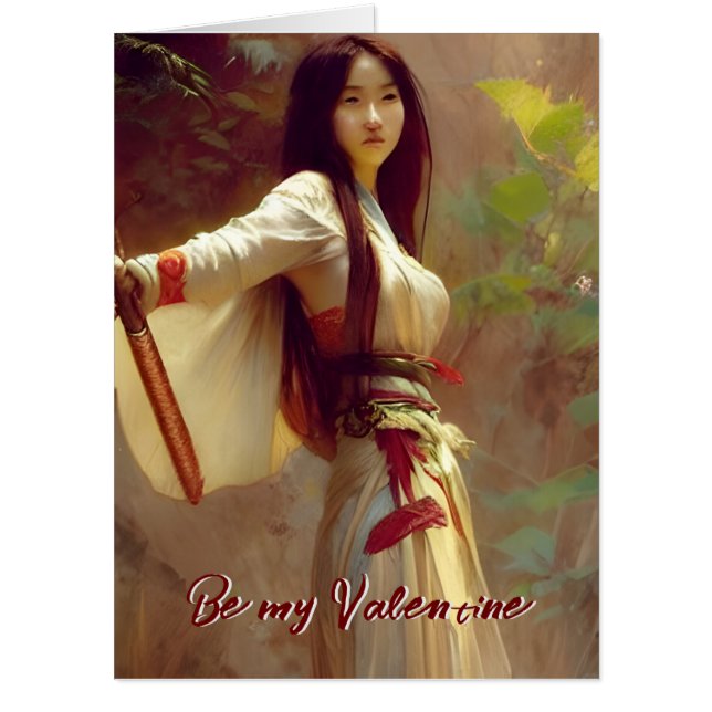 Huge Chinese Wuxia Fighter Martial Arts Valentine Card (Front)