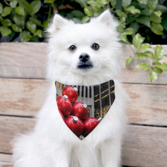 Huge Christmas Ball Ornaments in NYC Pet Bandana Collar (Dog)