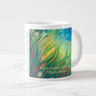 HUGE coffee mug! dragonfly, grass, Quote Large Coffee Mug