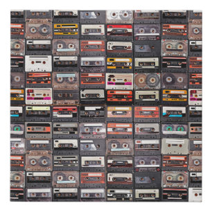 Huge collection of audio cassettes. Music retro  Faux Canvas Print