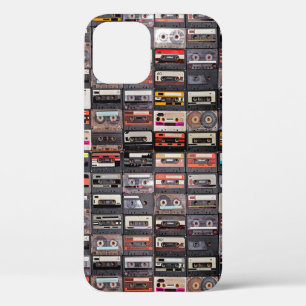 Huge collection of audio cassettes. Retro musical iPhone 12 Case
