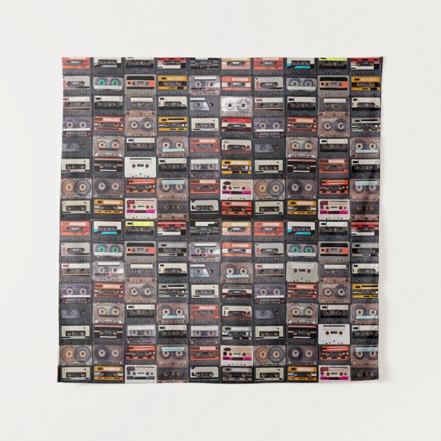 Huge collection of audio cassettes. Retro musical  Tapestry (Front)