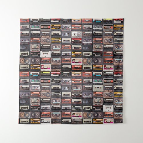 Huge collection of audio cassettes tapestry