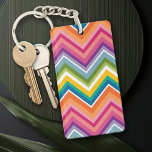 Huge Colorful Chevron Pattern Keychain<br><div class="desc">A bold,  graphic zig zag design in sweet,  cheerful colors. This colorful design can be found on many popular case styles. If you need to make adjustments to the art,  click on the customize it button and make changes.</div>
