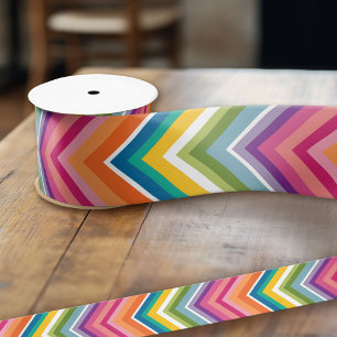 Huge Colorful Chevron Pattern Satin Ribbon