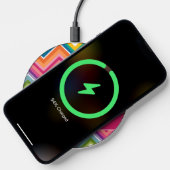 Huge Colorful Chevron Pattern - Trendy Script Name Wireless Charger (Phone)