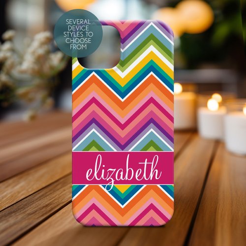 Huge Colorful Chevron Pattern with Name Case_Mate iPhone 14 Case