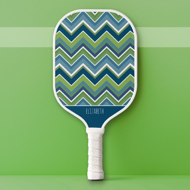 Huge Colorful Pastel Chevron Pattern - Script Name Pickleball Paddle (Custom Pickleball Paddle)