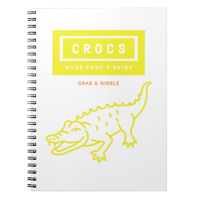 HUGE CROCS, crocodile t-shirt design Notebook (Front)