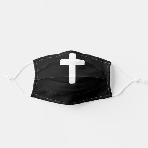 Huge Cross Symbol Plain Black Dark Color Cool Adult Cloth Face Mask