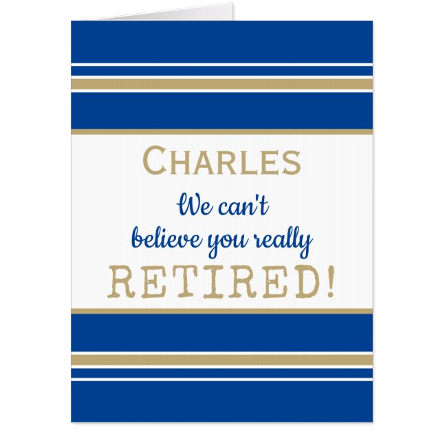 Huge Custom Laughs! Group retirement card (Front)