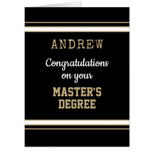Huge Custom Masters degree congrats card