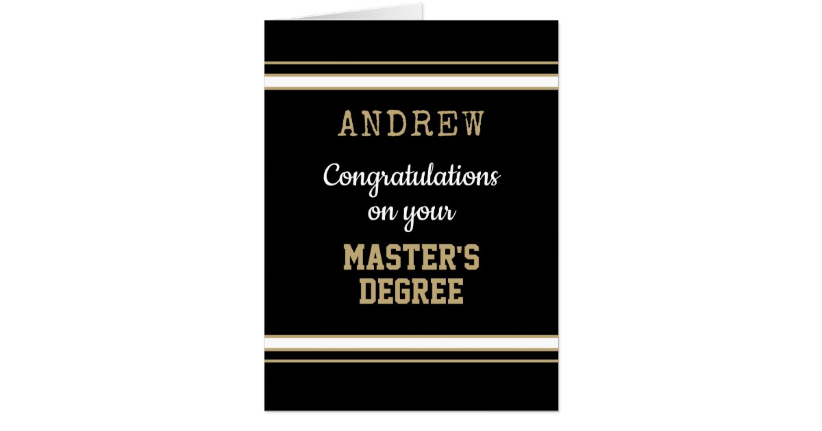 Huge, Custom Master's degree congrats card | Zazzle