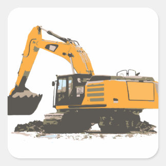 Huge Dirt Excavator Square Sticker
