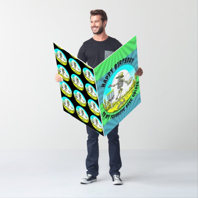 Huge Disc Golf Themed Birthday for Him Card (In Situ)