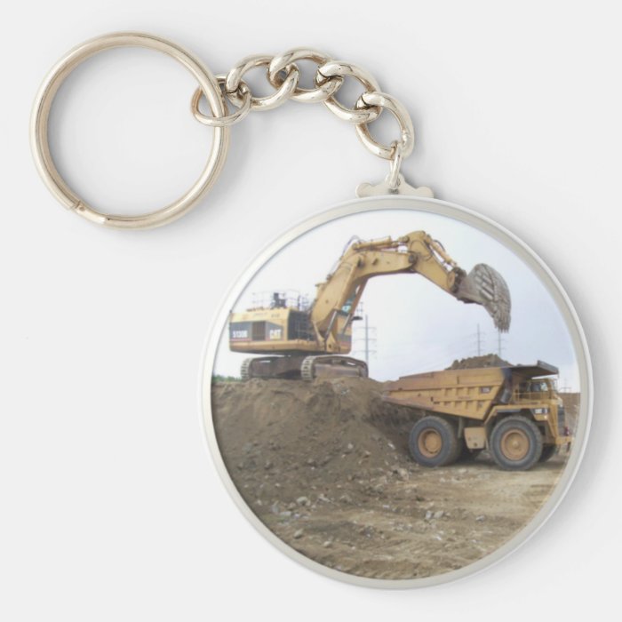 Huge Excavator / Dump Truck Keychain Zazzle