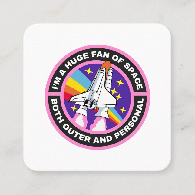 huge fan of space square business card (Front)