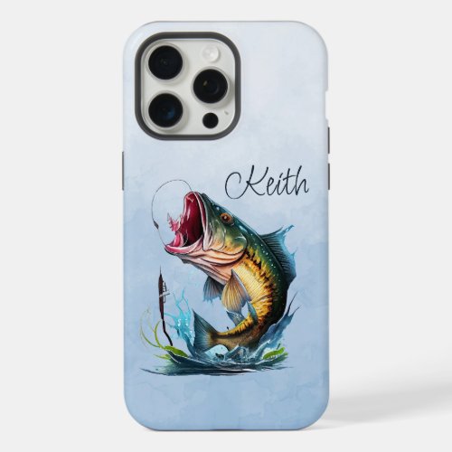 Huge Fish Striking Out of the Water iPhone 15 Pro Max Case