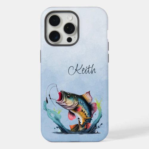 Huge Fish Striking Out of the Water iPhone 15 Pro Max Case