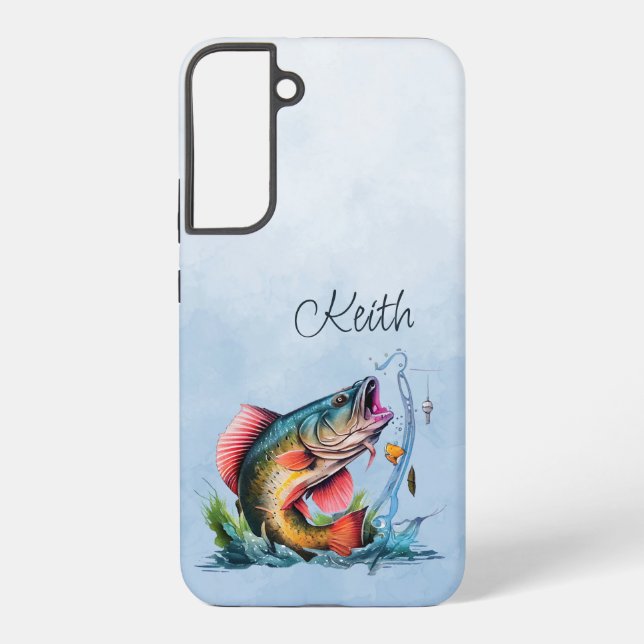 Huge Fish Striking Out of the Water Samsung Galaxy Case (Back)