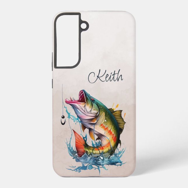 Huge Fish Striking Out of the Water Samsung Galaxy Case (Back)