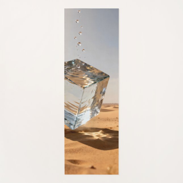Huge floating blocks of water in the desert yoga mat (Front)