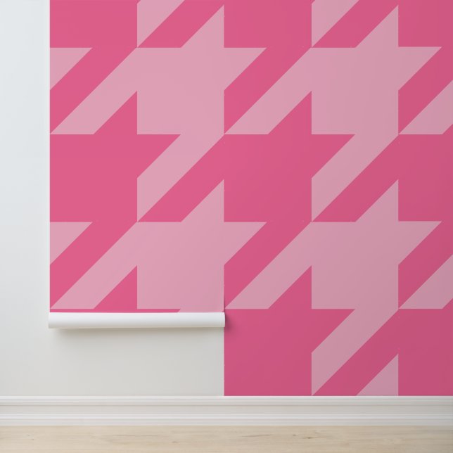 Huge French Pink Houndstooth  Wallpaper (Application)